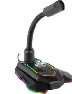 Marvo MIC-05 USB Powered Microphone – Omnidirectional, Volume Control, Compatible with PC, Laptop, Smartphone, Black - Image 2