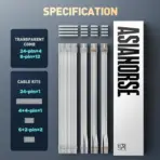 ASIAHORSE Transparent Sleeved PSU Extension Cable 4 Kit – 16AWG UL1007 Wires, 24-Pin ATX, PCIe 6+2, CPU 4+4, PET Braided, 30cm Length, Gold-Plated Terminals – White - Image 4