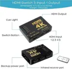 HDMI SWITCH 5 PORTS 4K ULTRA HD 5 TO 1 WITH REMOTE CONTROL - Image 5