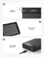 UGREEN External Enclosure for 3.5 2.5 Inch SATA USB 3.0 50422 - Image 7