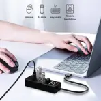 4 Port USB HUB SuperSpeed 3.0 High-Speed Multiport Slim USB Hub 30cm Cable Length Adapter and Led Indicator Compatible for Mouse, Keyboards, Mobile, Tablet - Image 4
