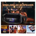 KISONLI LED-904 Wireless Bluetooth Mini Portable Speaker 5W Output, 1200mAh Battery, LED Lighting, FM Radio, USB/TF/AUX, TWS 1+1, Black