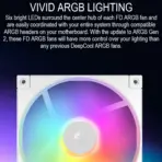 DeepCool FD12 ARGB 120mm Fan 3-Pack with Daisy Chain 8-Pin Cable, PWM Control, 63.6 CFM Airflow, Gen 2 Addressable RGB, Quiet Hydraulic Bearings | WHITE - Image 4