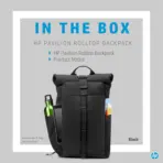 HP Pavilion Roll Top Backpack for 15.6-inch Laptop, Black - Image 5
