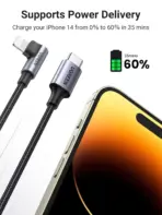 UGREEN USB-C To 90° Angled Lightning Cable 2 meters, MFi Certified, 60W PD Fast Charge, 480Mbps Data, Apple C94 Chip, Nylon Braided Aluminum Shell | US305 60765 - Image 2