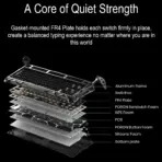 GravaStar Mercury K1 Pro Interstellar 75% Tri-Mode Connectivity Mechanical Keyboard With Gasket Mount,  x Kailh Speedy Mint Linear Switches, Dual RGB, PBT Keycaps, 8000mAh Battery,  Aluminum Alloy Exoskeleton, for Windows / macOS | Silver Edition - Image 6