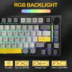 ATTACK SHARK X820 Ultra 75% Tri-Mode Gasket Mechanical Keyboard With Smart TFT Display, Metal Knob, Hot-Swappable Linear "GIFT" Switches, 4000mAh Battery, And RGB Backlight | Star Black - Image 6