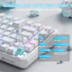 Attack Shark X82 Pro HE White Mechanical Keyboard – 82 Keys, Magnetic Switches, Tri-Mode, RGB, Rapid Trigger 0.01mm, 8000Hz Polling, Hot-Swap, 5000mAh Battery - Image 3