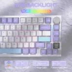 ATTACK SHARK X820 Ultra 75% Tri-Mode Gasket Mechanical Keyboard With Smart TFT Display, Metal Knob, Hot-Swappable Linear "GIFT" Switches, 4000mAh Battery, And RGB Backlight | Star White - Image 4