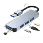 BYL 4-in-1 USB Hub With 4 USB 3.0 Ports, 5Gbps High-Speed Data Transfer, Plug & Play, 0.135M/1.2M Cable For PC, Laptop & Accessories - Image 2