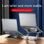 Metal Portable Laptop Stand | Adjustable Hight | Angle Tilt | Notebook & Tablet Stand Up to 16 Inch | Flat Foldable | Anti-slip | Silver  - Image 8