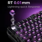 GravaStar Mercury V75 Lite Transparent 75% Keyboard with RGB Blackcore HE Magnetic Switch Keyboard, Wired Low-Latency, 0.01mm Precision, Adjustable Actuation, Rapid Trigger, Hot-Swappable, Windows & macOS ,| Transparent Black - Image 3