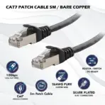 5m Cat7 SFTP Shielded Ethernet LAN Patch Cable With 26AWG Copper Wire, Gold Plated RJ45 Connectors, 10Gbps Speed, 600MHz Bandwidth, LSZH Jacket, Snagless Design