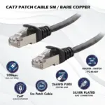 5m Cat7 SFTP Shielded Ethernet LAN Patch Cable With 26AWG Copper Wire, Gold Plated RJ45 Connectors, 10Gbps Speed, 600MHz Bandwidth, LSZH Jacket, Snagless Design
