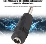 Mini Power Adapters - 3 to 24V DC 5.5 x 2.1 Female to 3.5 x 1.35mm DC Male Adapter Connector Adapter Converter Audio Video Router Power Converter Black, default