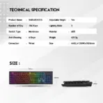 Fantech Shikari K515 RGB Wired Gaming Keyboard with 6 Keys Advance Anti-Ghosting | Transparent cover & Keycaps | 104 Keys Membrane Switch  - Image 10