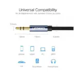 UGREEN HIFI AUX Cable, 3.5mm Male to Male Braided Cable, Gold Plated, 90 Degree L Type , Aux Audio Cable , 1 meter | UGREEN-60179 - Image 2