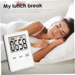 AURIOL Basic Digital Stop Watch Kitchen Timer with Large LCD Display, Portable Plastic Design, Interval Timing Function, Includes Battery – White - Image 6