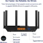 TP-Link AXE5400 Tri-Band WiFi 6E Router (Archer AXE75)- Gigabit Wireless Internet Router, ax Router for Gaming, VPN Router, OneMesh, WPA3 - Image 4