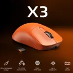 ATTACK SHARK X3 Orange Tri-Mode Wireless Gaming Mouse | 49g Ultralight, PAW3395 Sensor, 26K DPI, Kailh GM8.0 Switches, 650 IPS, 50G, BT/2.4G/USB-C, 5 Programmable Buttons