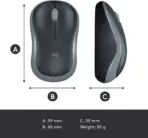Logitech M185 Wireless Mouse 1000 DPI Optical Tracking - Image 3
