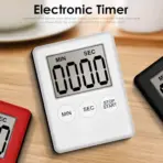 AURIOL Basic Digital Stop Watch Kitchen Timer with Large LCD Display, Portable Plastic Design, Interval Timing Function, Includes Battery – White - Image 5