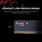 G.SKILL Flare X5 DDR5-5600 64GB RAM Kit (2x 32GB) AMD EXPO Series CL36 1.25V Desktop Computer Memory UDIMM ; AMD &  Intel Compatible  - Matte Black ~ F5-5600J3636D32GX2-FX5 - Image 3
