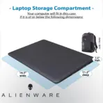 Dell Alienware Elite Backpack 28L For up to 16.3" Laptops , Slim Durable Design, Padded Laptop Sleeve, Expanding Headset Pocket, Side Stretch Pockets, Foam Straps | AWM17BPP Gray/Black  - Image 2