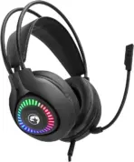 Marvo H8325 Wired Over-Ear Headphones, 3.5mm Jack, Lightweight 130g, Dynamic Driver, Compatible with Cellphones, Plastic Build, Remote Control, Black - Image 3
