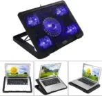 Cooling Pad Gaming Laptop Cooler, Notebook Cooling Pad | Supports 12" to 16" Laptops , 2 USB Ports - 5 Fans with LED , Light Weight Slim Cooler
