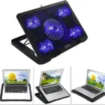 Cooling Pad Gaming Laptop Cooler, Notebook Cooling Pad | Supports 12" to 16" Laptops , 2 USB Ports - 5 Fans with LED , Light Weight Slim Cooler