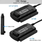 SATA/PATA/IDE Drive to USB 2.0 Adapter Converter Cable for 2.5/3.5 Inch Hard Drive/5 inch Optical Drive with External AC Power Adapter - Image 8