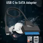 USB-C To SATA Adapter Cable For 2.5-Inch HDD & SSD – USB 3.1 Type-C With UASP Support, 6Gbps Transfer Speed, Plug-And-Play, LED Indicators, No Power Needed – Black