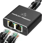 Ethernet Splitter 1000Mbs , Female to Female Network Adapter RJ45, LAN Ethernet Socket Connector Adapter for Cat6/Cat7, Ethernet Cable Splitter, Network Cable Split in one and Two, gigabit Transmission