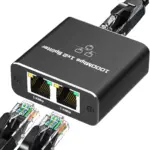 Ethernet Splitter 1000Mbs , Female to Female Network Adapter RJ45, LAN Ethernet Socket Connector Adapter for Cat6/Cat7, Ethernet Cable Splitter, Network Cable Split in one and Two, gigabit Transmission