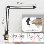 FIFINE CS1 Scissor Boom Arm Mic Stand – Black, Metal Suspension Arm with Heavy-Duty Clamp, 3/8"-5/8" Adapter, Foldable, Adjustable for Gaming, Studio & Streaming - Image 7