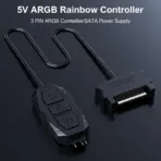 ARGB Controller 5V 3Pin SATA Power ; ARGB Controller , Fans Controller for Rainbow Case Fans, PC Rainbow LED Strip, Computer ARGB Fans - WHITE - Image 2
