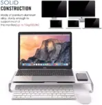 L18 Aluminum Monitor/Laptop Stand – Ergonomic Desktop Riser with 15kg Capacity & Under-Stand Storage for Monitors, Laptops, and Office Devices
