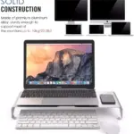 L18 Aluminum Monitor/Laptop Stand – Ergonomic Desktop Riser with 15kg Capacity & Under-Stand Storage for Monitors, Laptops, and Office Devices