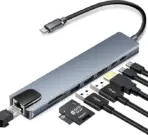 8 IN 1 TYPE-C TO HDTV+ PD/2USB/TYPE-C/SD/TF/RJ45