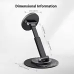 Ugreen Magnetic Phone Stand for MagSafe – 1600g Strong Grip, 360° Rotation, Height Adjustable & Foldable Desk Holder, Ergonomic Design for iPhone 12–17 Series – Black - Image 9