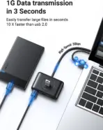 UGREEN USB Hub, 4-Port USB 3.0 Hub with1m Extension Cable, High-Speed Portable USB Splitter - UNIVERSAL COMPATIBLITY - Image 7