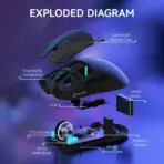 ATTACK SHARK X11 Tri-Mode Wireless Gaming Mouse – 62g Ultra-Light, 22000 DPI PAW3311 Sensor, RGB Dock, Ergonomic, 65h Battery, Programmable | Black - Image 4