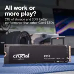 Crucial P310 1TB Gen4 M.2 NVMe SSD – 7100MB/s Read, Power Efficient, 20% Faster Bootups & Gaming, Backward Compatible, High-Speed Internal Storage - Image 5