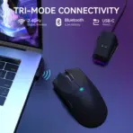 ATTACK SHARK X11 Tri-Mode Wireless Gaming Mouse – 62g Ultra-Light, 22000 DPI PAW3311 Sensor, RGB Dock, Ergonomic, 65h Battery, Programmable | Black - Image 7