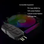 ARGB Controller 5V 3Pin SATA Power ; ARGB Controller , Fans Controller for Rainbow Case Fans, PC Rainbow LED Strip, Computer ARGB Fans - WHITE - Image 3