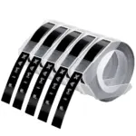 B90 9mm Black Label Printer Tape Roll – Durable Adhesive Label Roll for B90 Label Printer, Clear Print Output, Smudge-Resistant, Easy-Peel Design