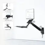 NB North Bayou Sit Stand Workstation Wall Mount Height Adjustable Sit-Stand Converter for 19''-27'' Screens with Keyboard Tray, VESA 75/100, Load Capacity from 4.4-19.8lbs | NB-D32  - Image 4