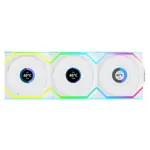 Lian Li UNI Fan SL LCD Wireless 120mm ARGB Fan - Triple Pack - 1.6" LCD -  2.4 GHz Wireless Signal for RGB & Fan Control - Daisy-Chain Design - Controller Included and Required - White (12SLLCD1W3W)
