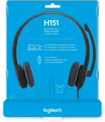 Logitech H151 Wired Headset, Analog Stereo Headphones with Rotating Noise-Cancelling Microphone, 3.5 mm Audio Jack, In-Line Controls, PC/Mac/Laptop/Tablet/Smartphone - Black - Image 8